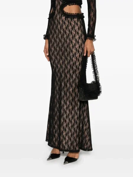 Geantă Self-portrait din dantelă de cristal negru