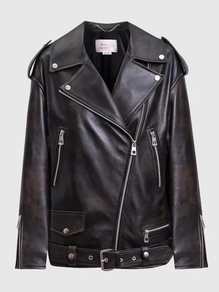 Шкіряна косуха Babe Pay Pls коричнева