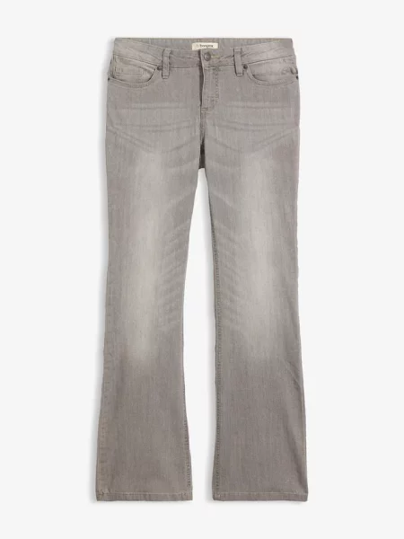 Wygodne dżinsy ze stretchem o kroju bootcut mid waist szare