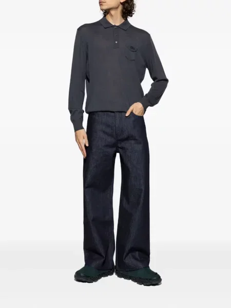 Haftowane polo Lacoste niebieskie