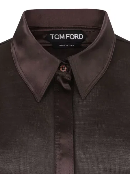 Bluză Tom Ford de mătase maro