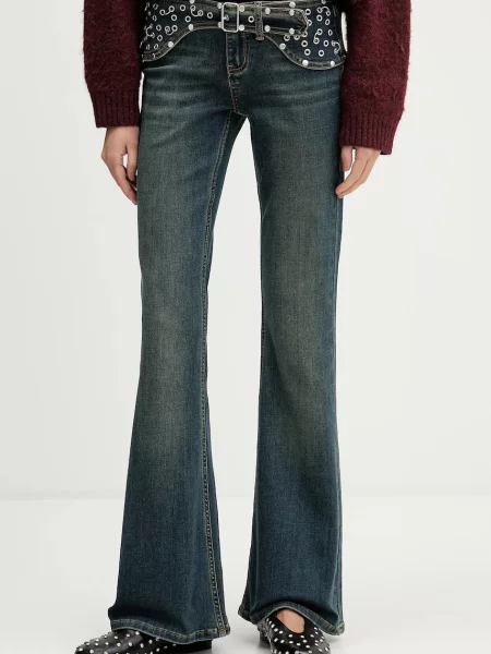 The Ragged Priest jeans high waist albastru