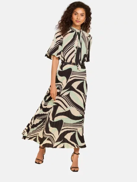 Love & roses Rochie verde pastel / negru alb