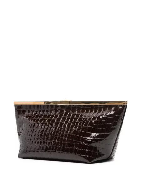 Δερμάτινος clutch Jimmy Choo καφέ