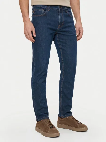 BOSS Jeans hlače Delaware Bo Mornarsko modra