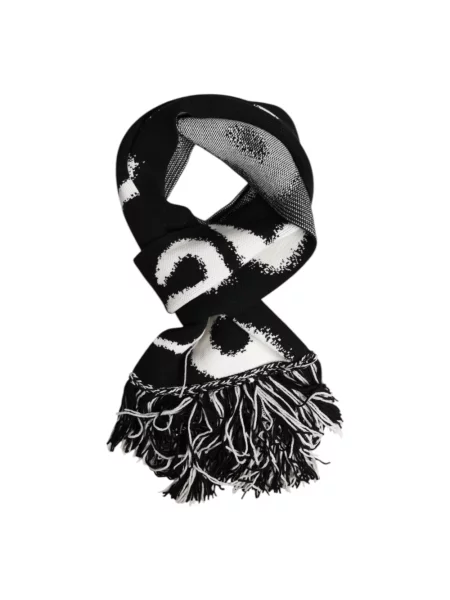 Szal Dolce And Gabbana z kaszmiru z logo czarna