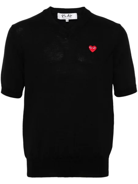 Pulover Comme Des Garcons Play de lână cu motiv cu inimi negru