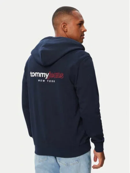 Tommy Jeans Tepláková bunda DNA námornícka modrá / červená biela
