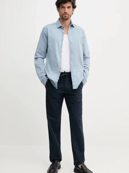 Pepe Jeans spodnie PULL ON COMFORT CHINO proste granatowy