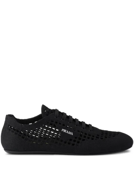 Sneakerși Prada cu șireturi din dantelă negru