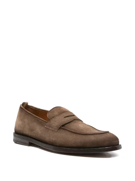 Pantofi loafer Officine Creative cu bretele maro
