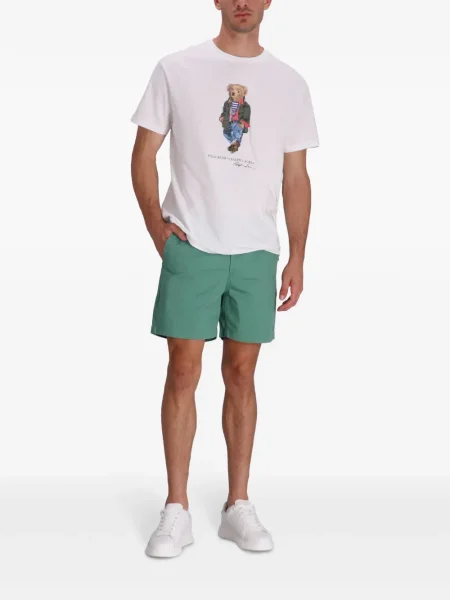 Polo Polo Ralph Lauren cu broderie de in cu dungi alb