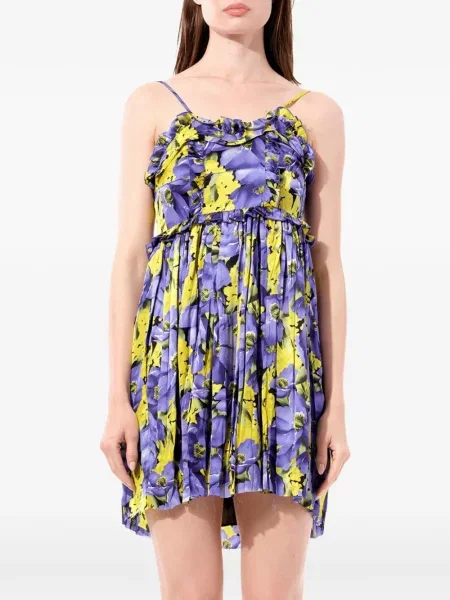 Rochie Balenciaga cu model floral cu imagine violet