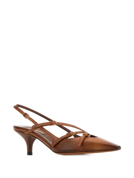 Pantofi cu toc Miu Miu din piele slingback maro