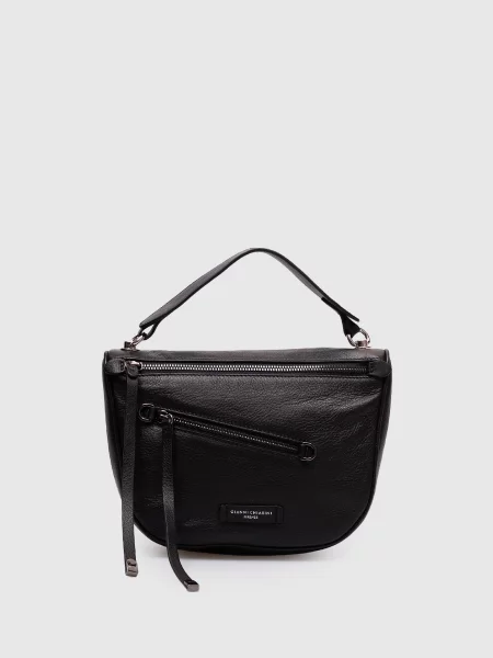 Шкіряна сумка крос-боді Cindy з логотипом Gianni Chiarini чорна