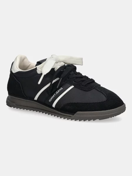 Tommy Hilfiger sneakers din piele TJW LOW PROFILE RUNNER LTHR MIX negru