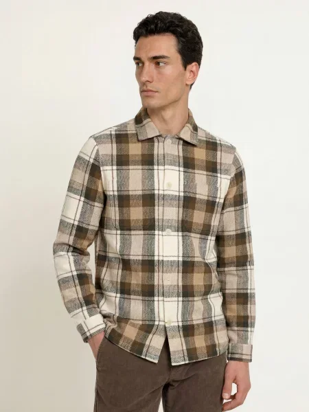 Strokesman's Koszula Comfort Fit braun biała