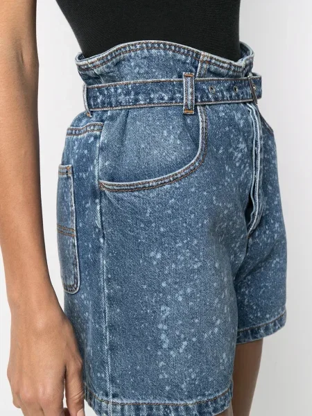 Pantaloni scurți din denim Msgm cu imagine albastru