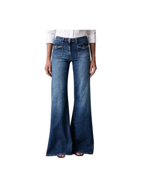 Elisabetta Franchi Jeansy Wide Leg niebieski