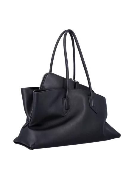 Torebka The Attico skórzana biznesowa czarna