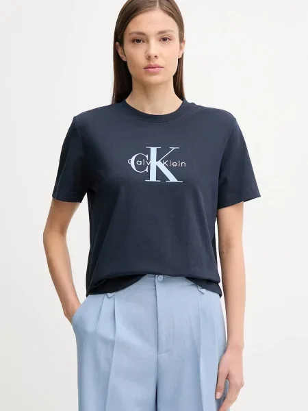 Класическа тениска Calvin Klein Jeans синьо