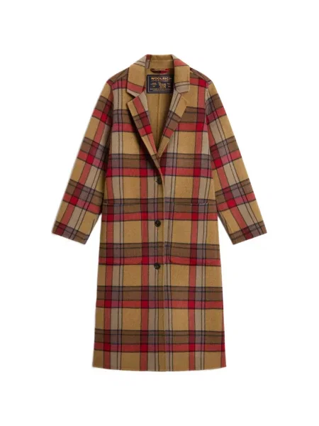 Palton Woolrich de lână în carouri