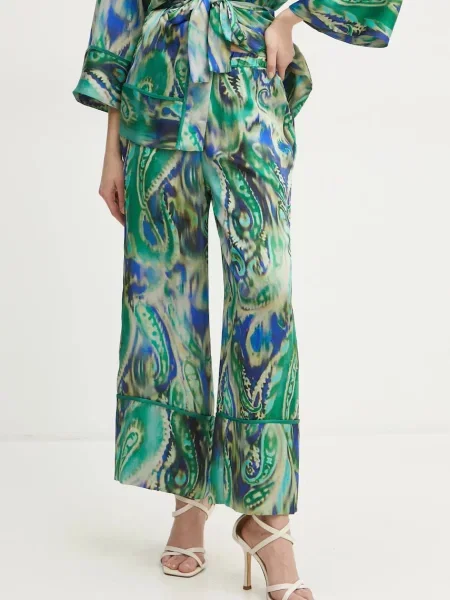 Simona Corsellini pantaloni femei lat high waist verde