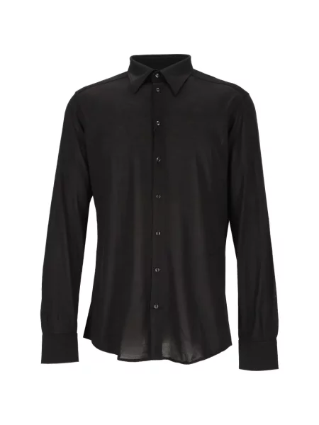 Cămașă Dolce & Gabbana din jerseu melange negru