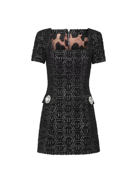 Sukienka Philipp Plein wełniana czarna