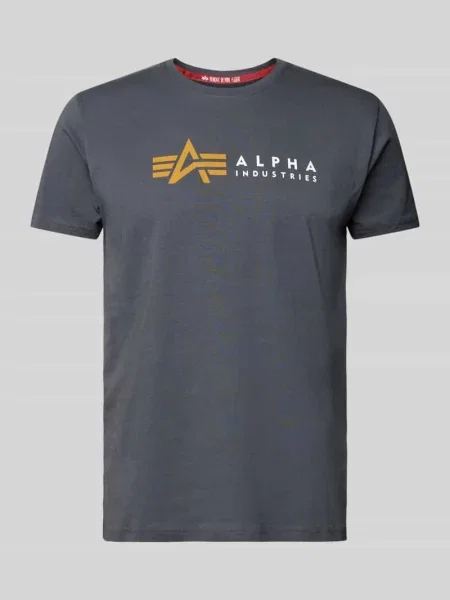 T-shirt z nadrukiem z logo Alpha Industries szara