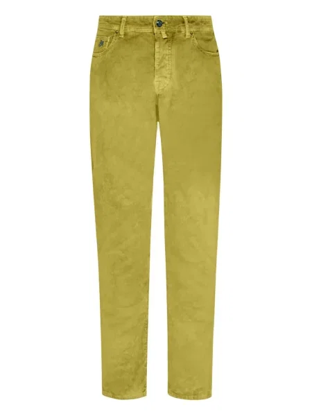 Pantaloni Vilebrequin de catifea cord cu 5 buzunare verde