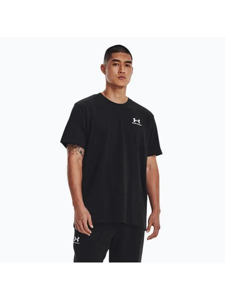 Мъжка тениска Under Armour Logo Emb Heavyweight black/white бяло