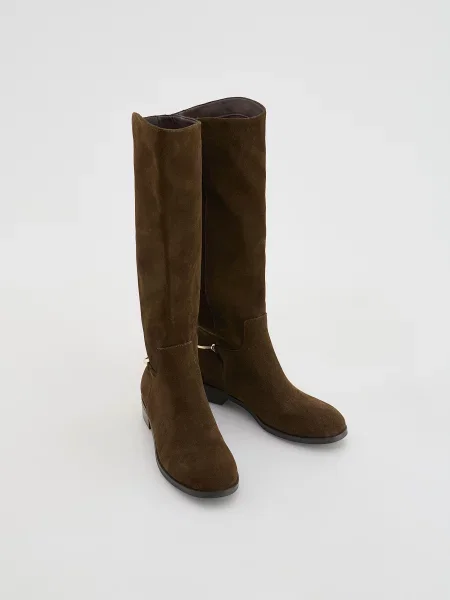 Замшевые ботфорты Reserved коричневые