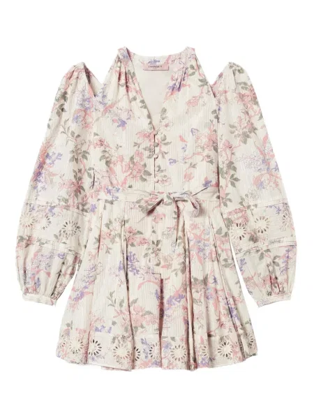 Rochie Twinset cu model floral cu imagine de costum alb