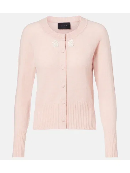 Cardigan Simone Rocha din cașmir roz
