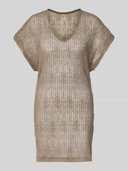 Długa koszulka z dekoltem w serek model ZINIA BEACHSOUL' Banana Moon khaki