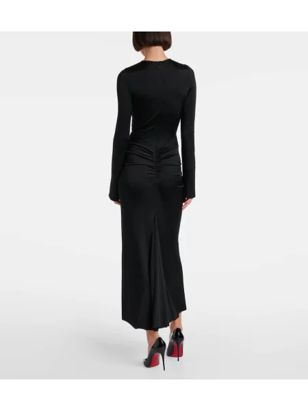 Rochie midi Victoria Beckham până la genunchi de costum negru