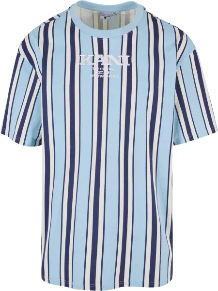 Karl Kani Tricou bleumarin / albastru deschis alb