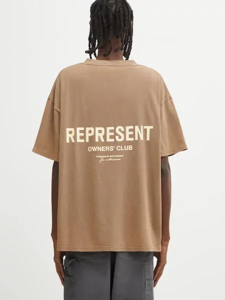 Represent tricou din Represent Owners Club cu imprimeu maro