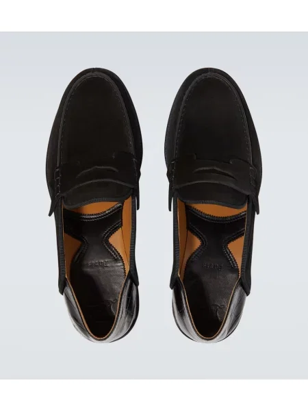 Pantofi loafer Christian Louboutin din piele de căprioară negru