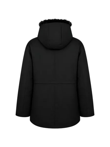 Kailio apdaila parka Twinset su gobtuvu su kailiu juoda