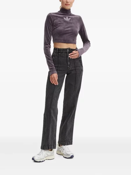 Pantaloni Adidas cu broderie negru