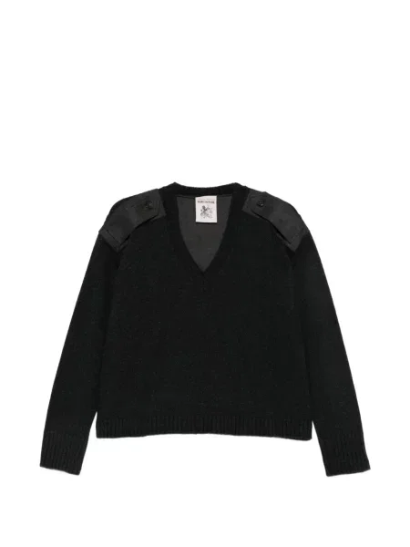 Pulover Semicouture cu decolteu în V negru
