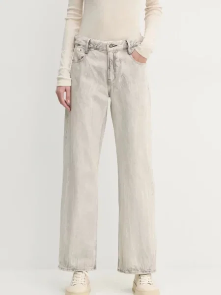 Blugi G-star Raw cu talie înaltă gri