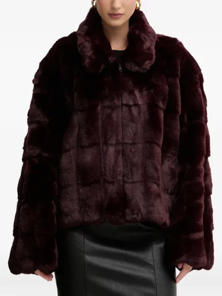 Blană artificială geacă Bardot roșu