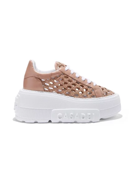 Sneakersy Casadei skórzane brązowe