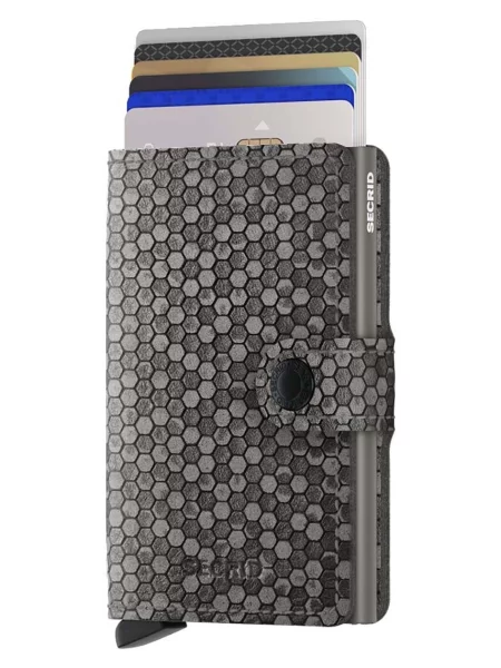 Usnjena denarnica Secrid Miniwallet Hexagon Grey siva