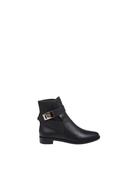 Botki Ferragamo skórzane czarne