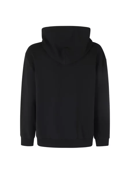 Bluza z kapturem Mm6 Maison Margiela z kapturem z nadrukiem czarna
