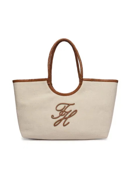 Tommy Hilfiger Rankinė Th Elev Summ Maxi Tote Canvas Smėlio pilka